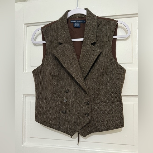 Ralph Lauren Women’s Tweed Vest Cropped Fall Size S/M - Picture 4 of 13